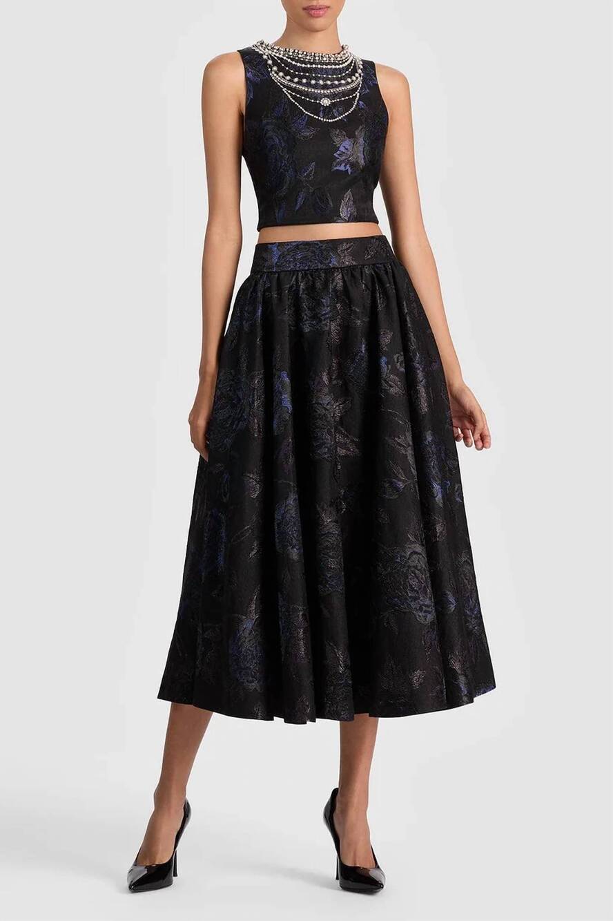 NEW ALICE + OLIVIA nilda volumonus skirt in black